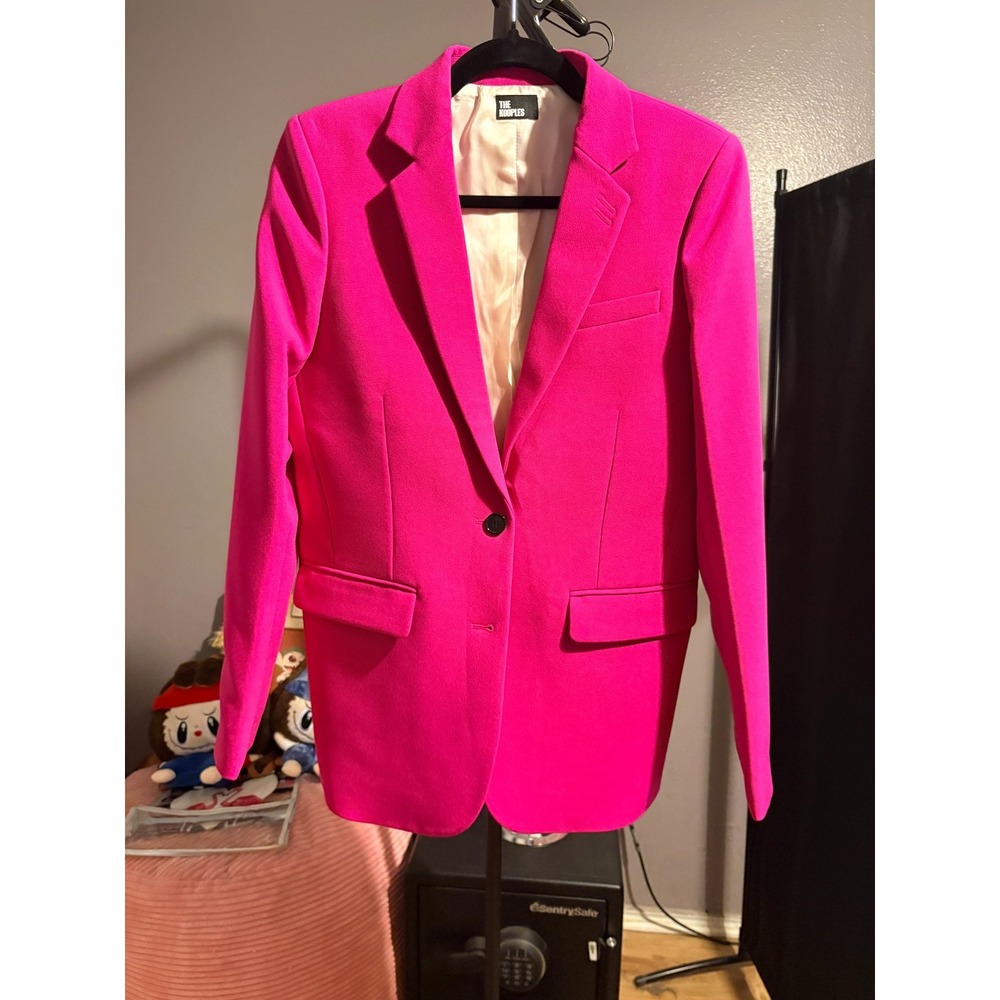 The Kooples Pink Single Breast Lined Blazer with Pockets Sz 6 (EU Size 36)